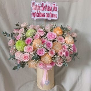 GIỎ HOA Hồng Mộng Mơ