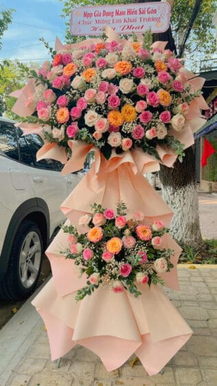 KỆ HOA KHAI TRƯƠNG TẤN TÀI TẤN LỘC