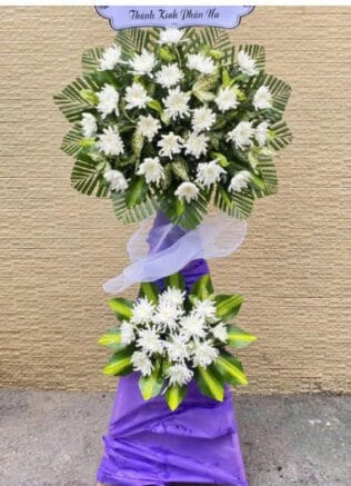 KỆ HOA VIẾNG CÚC TRẮNG
