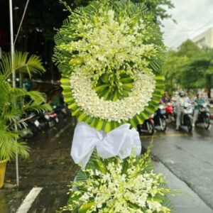 KỆ HOA VIẾNG HOA THIÊN THẦN TRẮNG