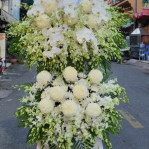 KỆ HOA VIẾNG Hoa Lan Trắng