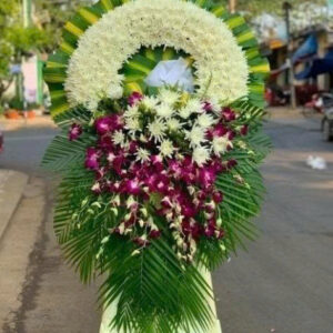 KỆ HOA VIẾNG HOA VÀNG TÍM