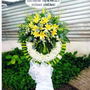 KỆ HOA VIẾNG HOA LY VÀNG