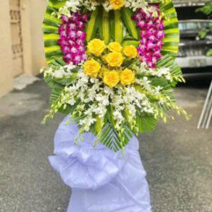 KỆ HOA VIẾNG HOA HỒNG VÀNG