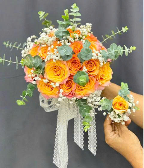 BÓ HOA CƯỚI HƠI THỞ NHẸ